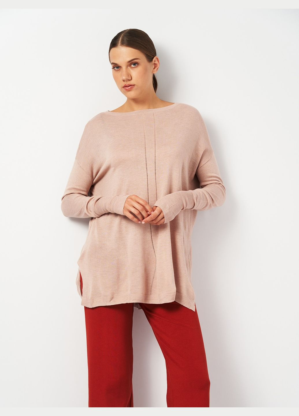 Пудровий демісезонний светр оверсайз H&M