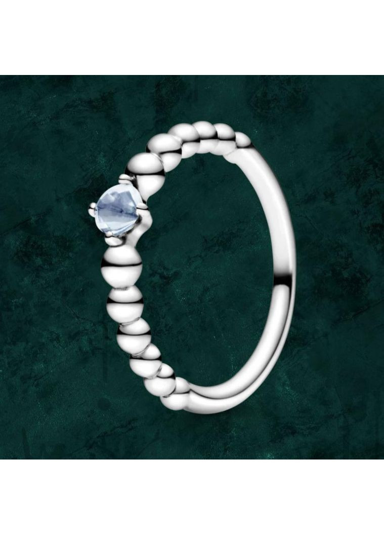 Срібна каблучка з каменем небесно-блакитного кольору Pandora (Пандора) 198867C01 16.5 No Brand (362458064)
