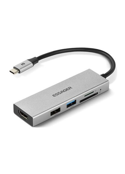 USB-хаб 5 в 1 (Type-C to USB 2.0/USB 3.0/TF/MicroSD/HDMI 4K 30Hz) Essager (300577498)