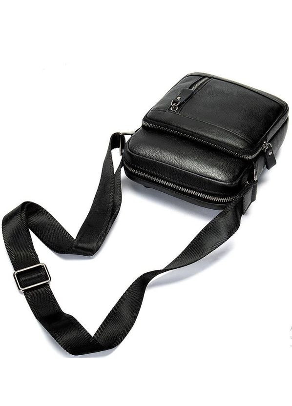 Шкіряна сумка крос боді чоловіча месенджер через плече чорна 14701 Vintage (329198740)