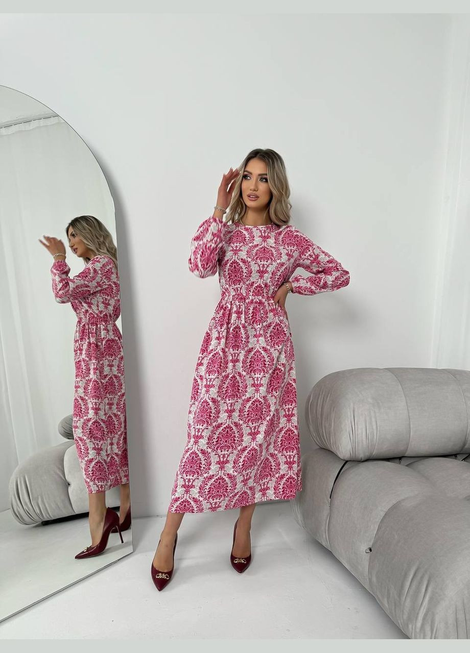 Розовое женское платье из шелкового софта цвет розовый р.42/44 453502 New Trend