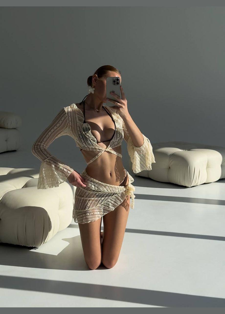 Бежевий літній пляжний комплект Garna