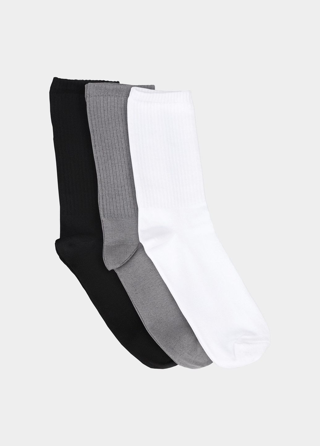 Чёрно-белых набор носков 3шт Ейсік однотонные (303829614)