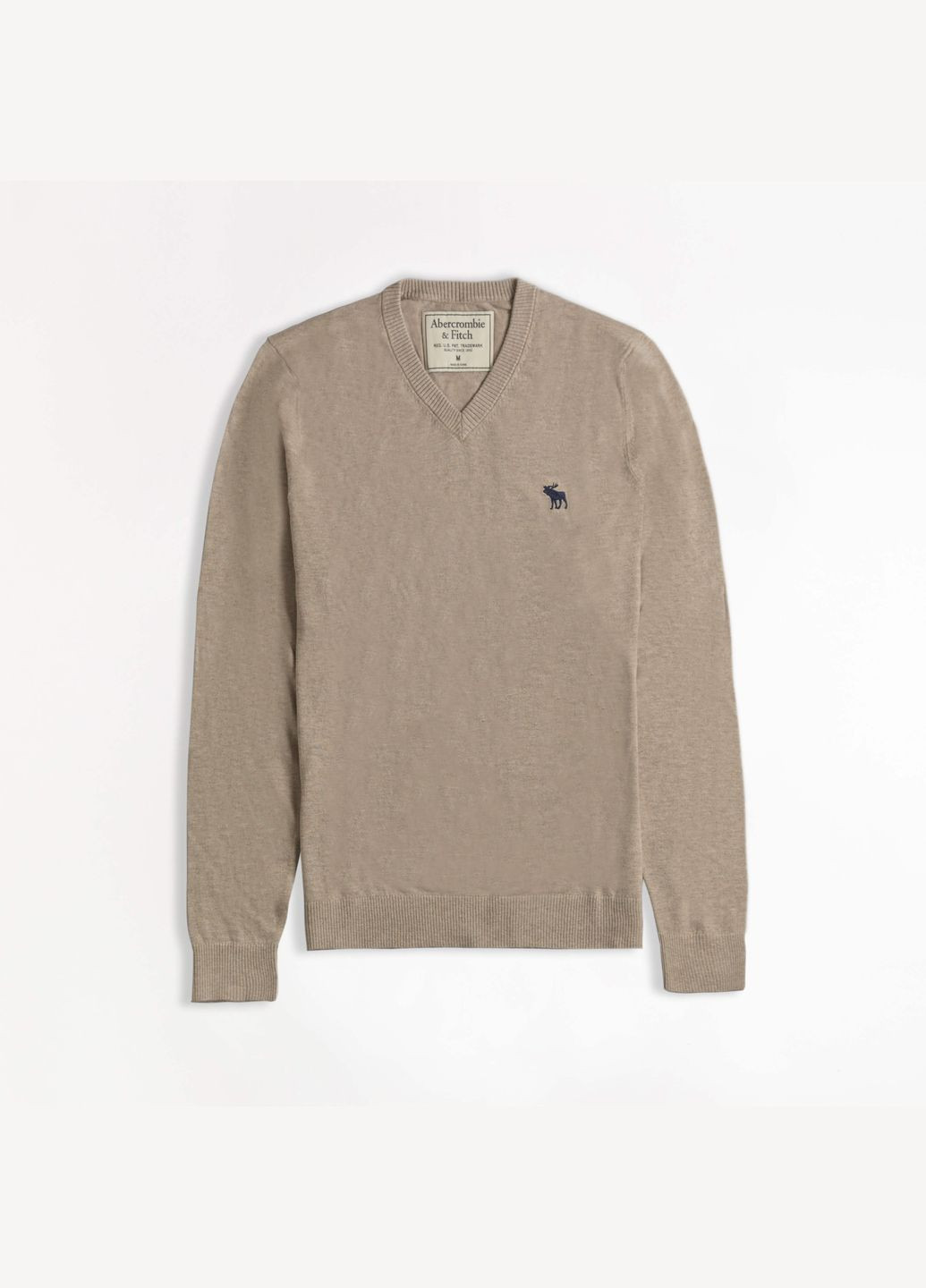 Бежевый демисезонный свитер мужской - свитер af8046m Abercrombie & Fitch