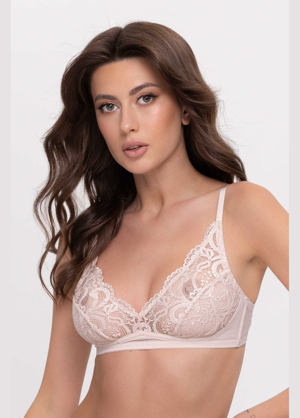 Пудровий бюст безкаркасний бралет kvitka Kalyna поліамід