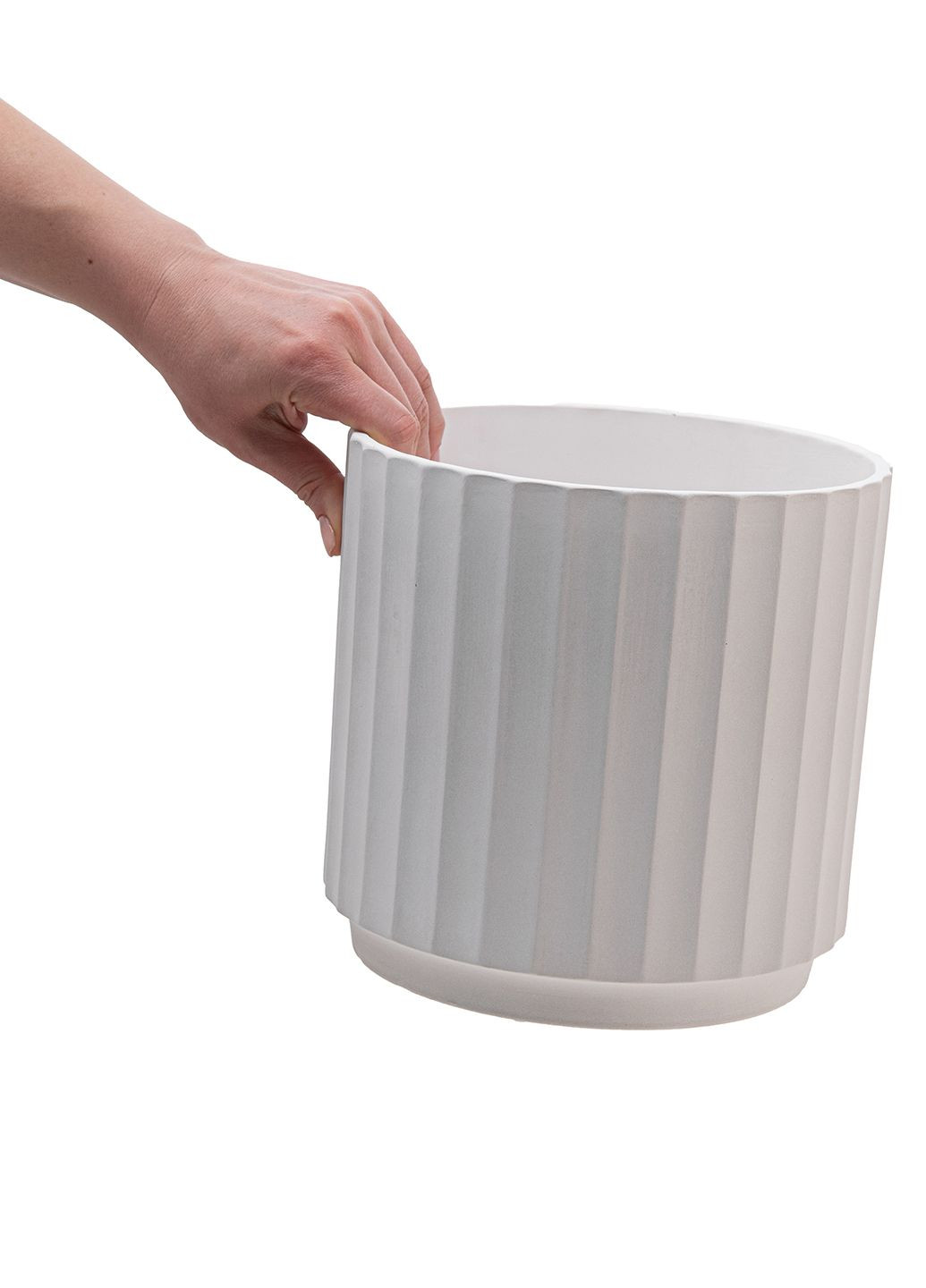 Кашпо для цветов elemi Грань 20.5 см керамическое 4,2 л белое Мамин Посуд (336213672)