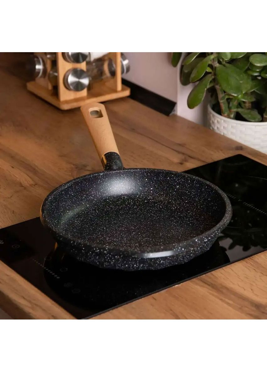 Алюминиевая сковорода 2,8 л с мраморным антипригарным покрытием Ø 28 см толстое дно черный MGC (360455379)