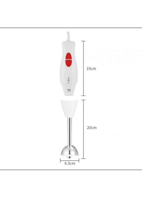 Блендер заглибний домашній кухонний ручний BT-267 з металевою ніжкою 300W Білий BiTEK (335834119)