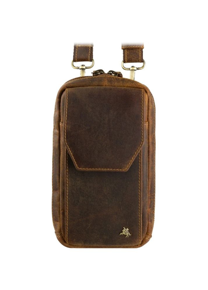 Кожаная сумка-чехол панч из винтажной кожи Alex S45 Oil Tan Visconti (303831883)