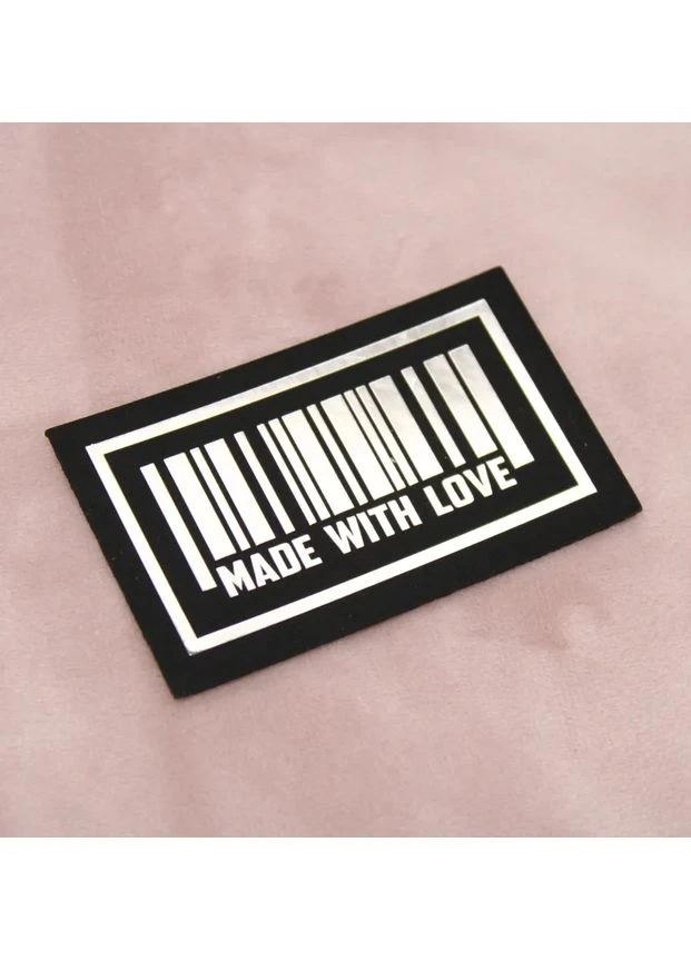 Нашивка "MADE WITH LOVE" штрихкод 75*45мм черного цвета с зеркальным рисунком (3910) No Brand (335811609)
