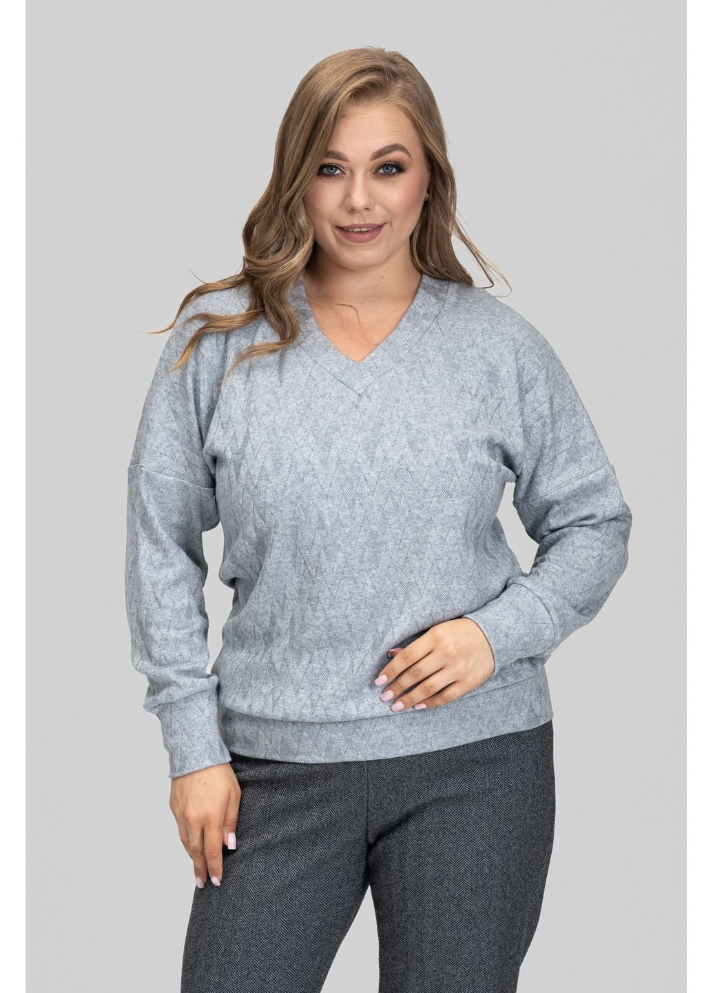 Серый демисезонный женский свитер из ангоры мелисса all posa (ap102600p) A'll Posa