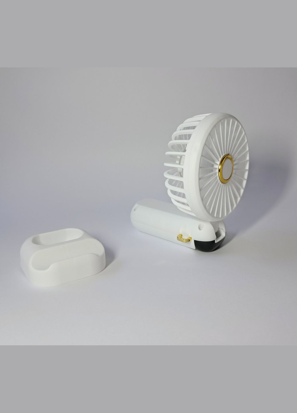 Портативный аккумуляторный вентилятор с подставкой для телефона и дисплеем JX-995 белый No Brand (336213100)