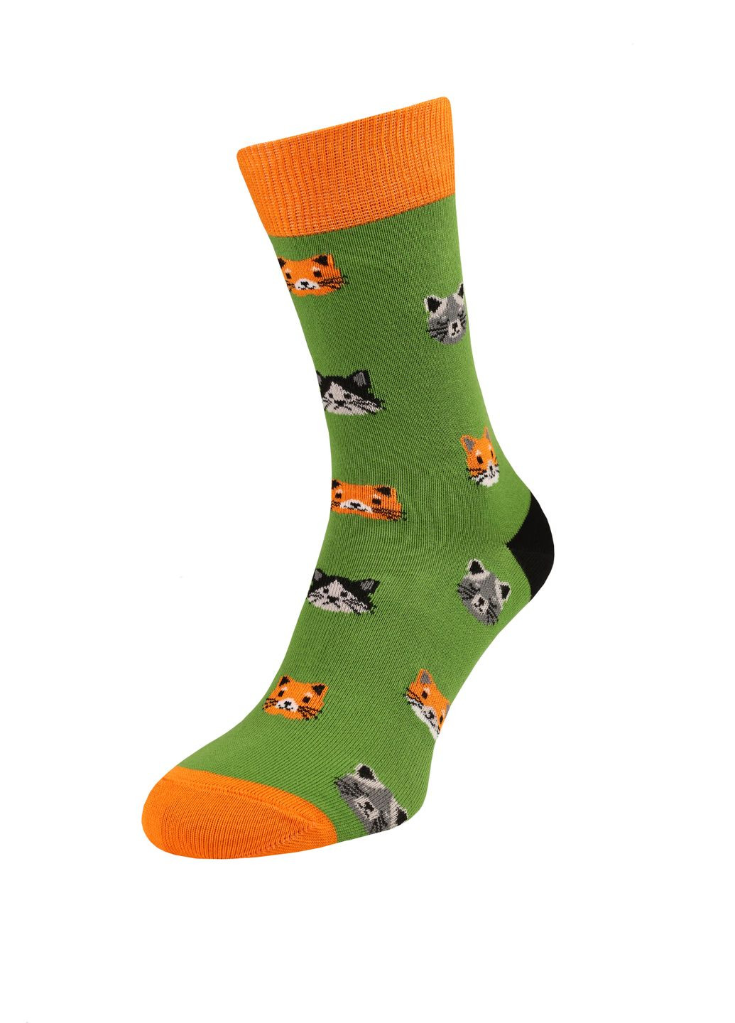 Зелёные носки женские коты VividSocks кошки (301651385)