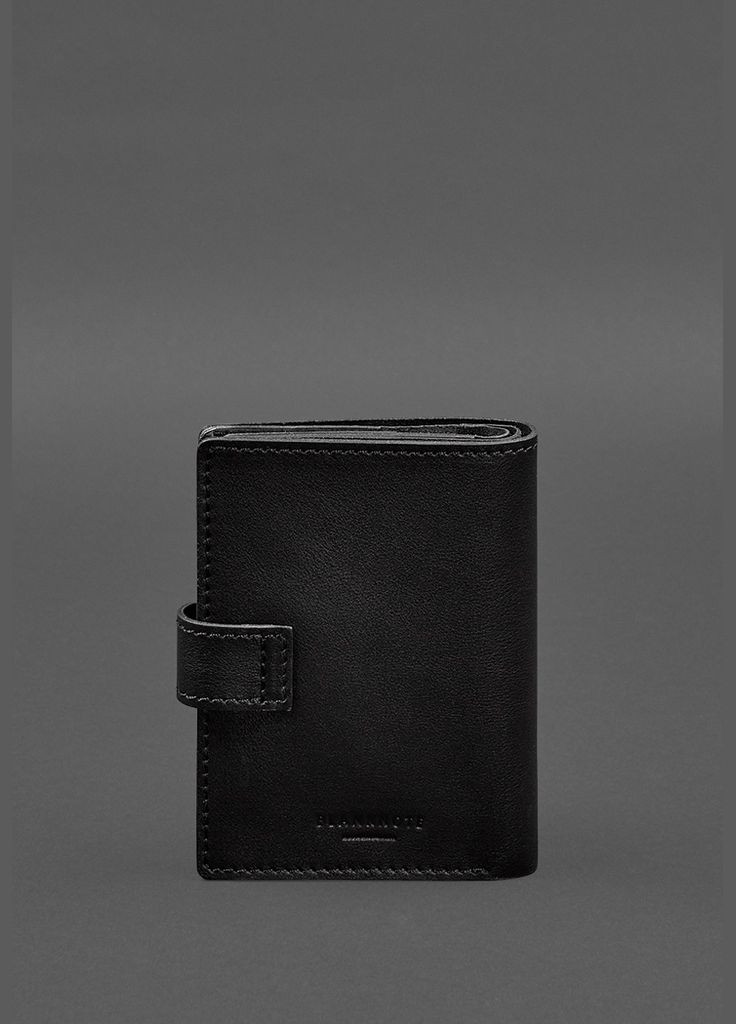 Кожаная обложка-портмоне для военного билета офицера запаса (узкий документ) Чёрная (A-028229) BlankNote (329186693)