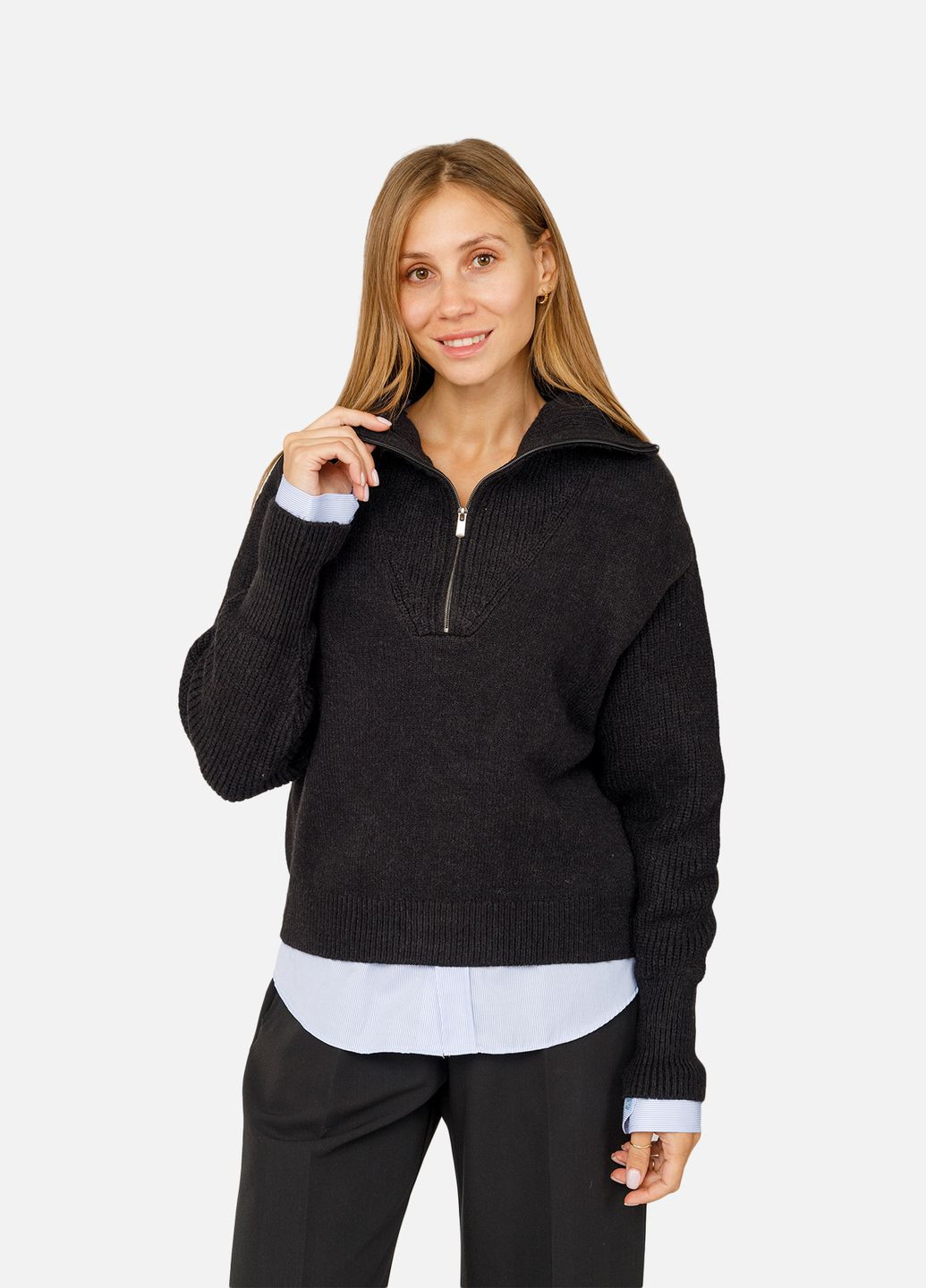 Черный зимний женский свитер цвет черный цб-00262317 No Brand