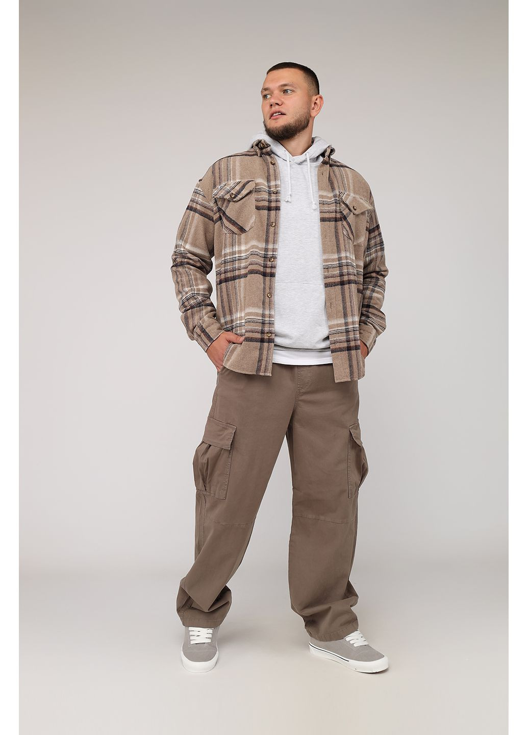 Бежевая рубашка BIG GASTINO