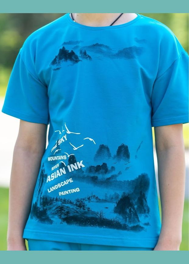 Блакитний літній комплект для хлопчика (футболка+бриджі) hc (h001-6336-057-33) No Brand