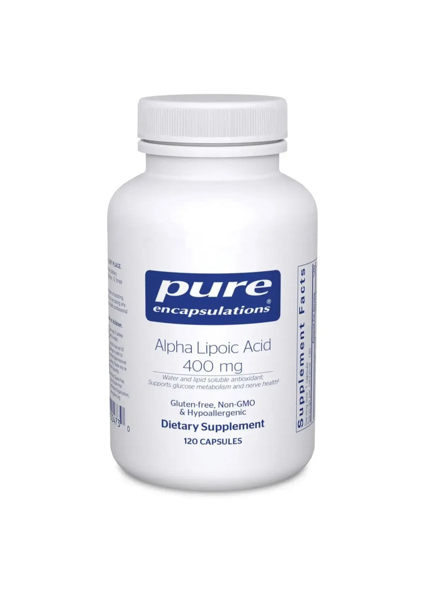 Альфа-ліпоєва кислота (Alpha Lipoic Acid) 400 мг 120 капсул Pure Encapsulations (370188665)