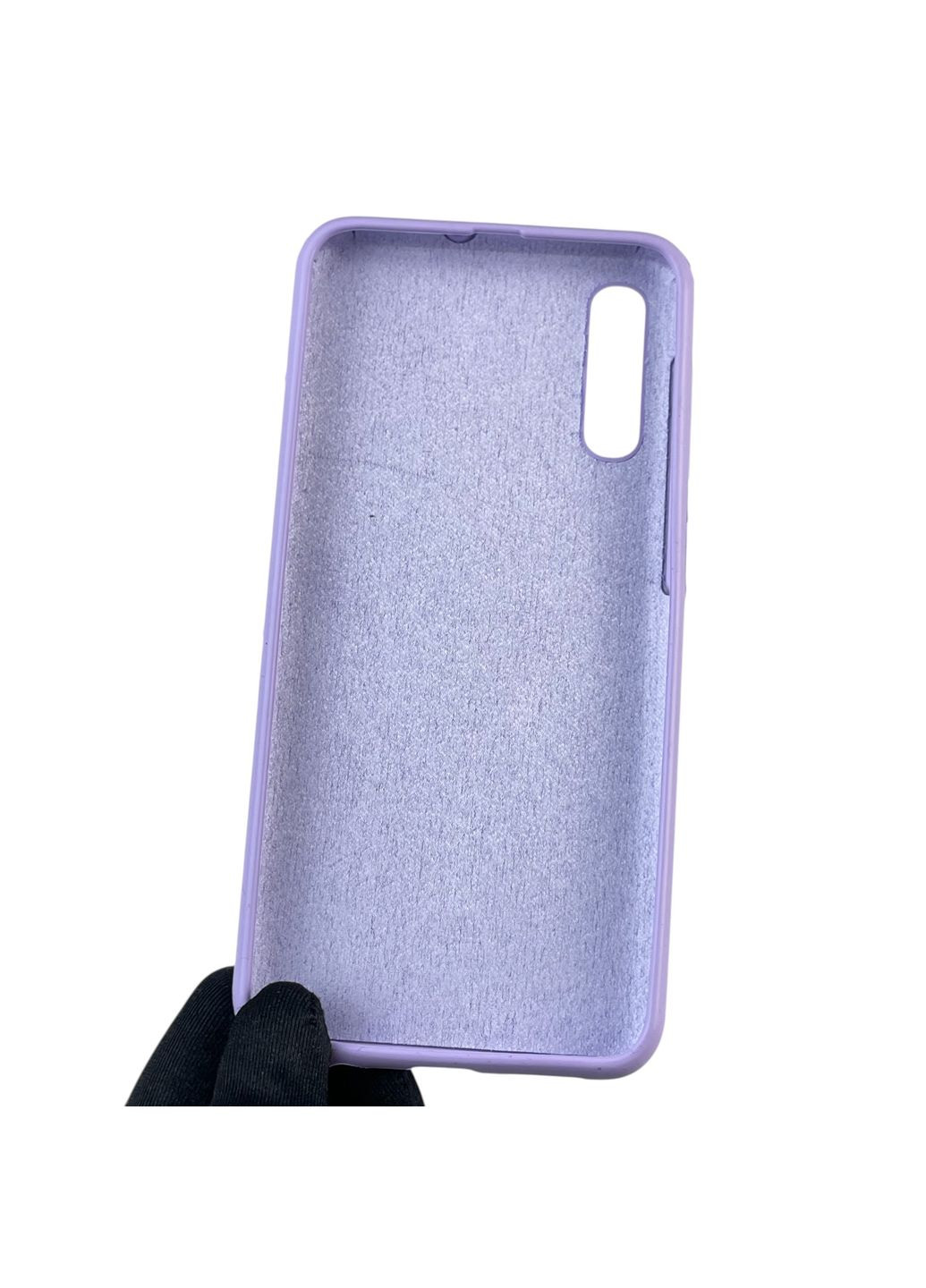 Чохол для Galaxy A50 (SM-A505F) силіконовий з мікрофіброю нековзний на самсунг а50 бузковий Samsung (366386095)