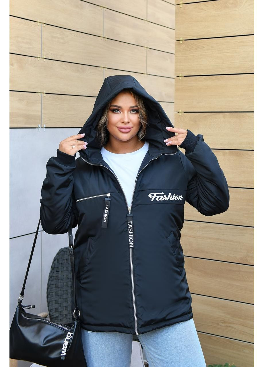 Чорна демісезонна жіноча демісезонна куртка на синтепоні No Brand