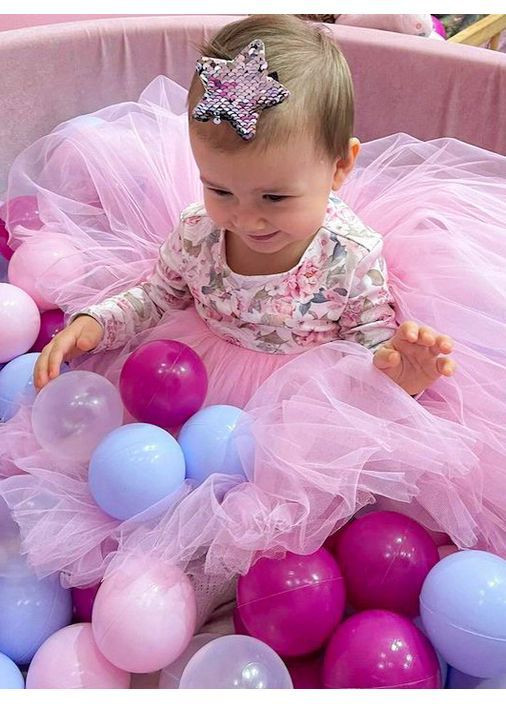 Сухий басейн для дівчинки рожевий пудровий з 150 кульками оксамит (велюр) JoyfulKids сухий басейн з кульками (370665069)