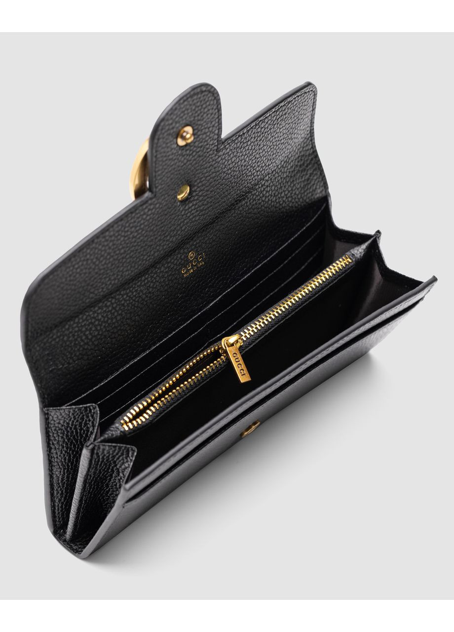 Кошелек GG Marmont Button Wallet Black/Gold No Brand (355343169)