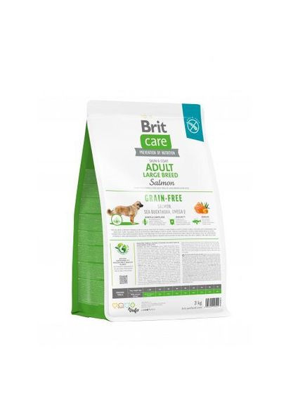 Сухой корм Care Dog Grain-free Adult Large Breed для собак больших пород, беззерновой с лососем, 3 кг Brit (362586859)