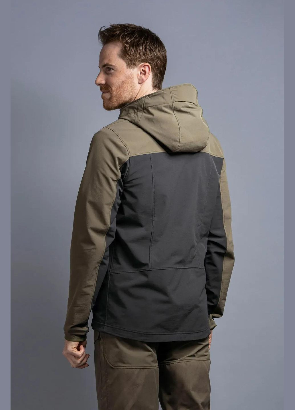 Трекінгова чоловіча куртка Soft Shell Cesi 's Hooded Jacket, Dark Grey/Olive, Tatonka (334670501)