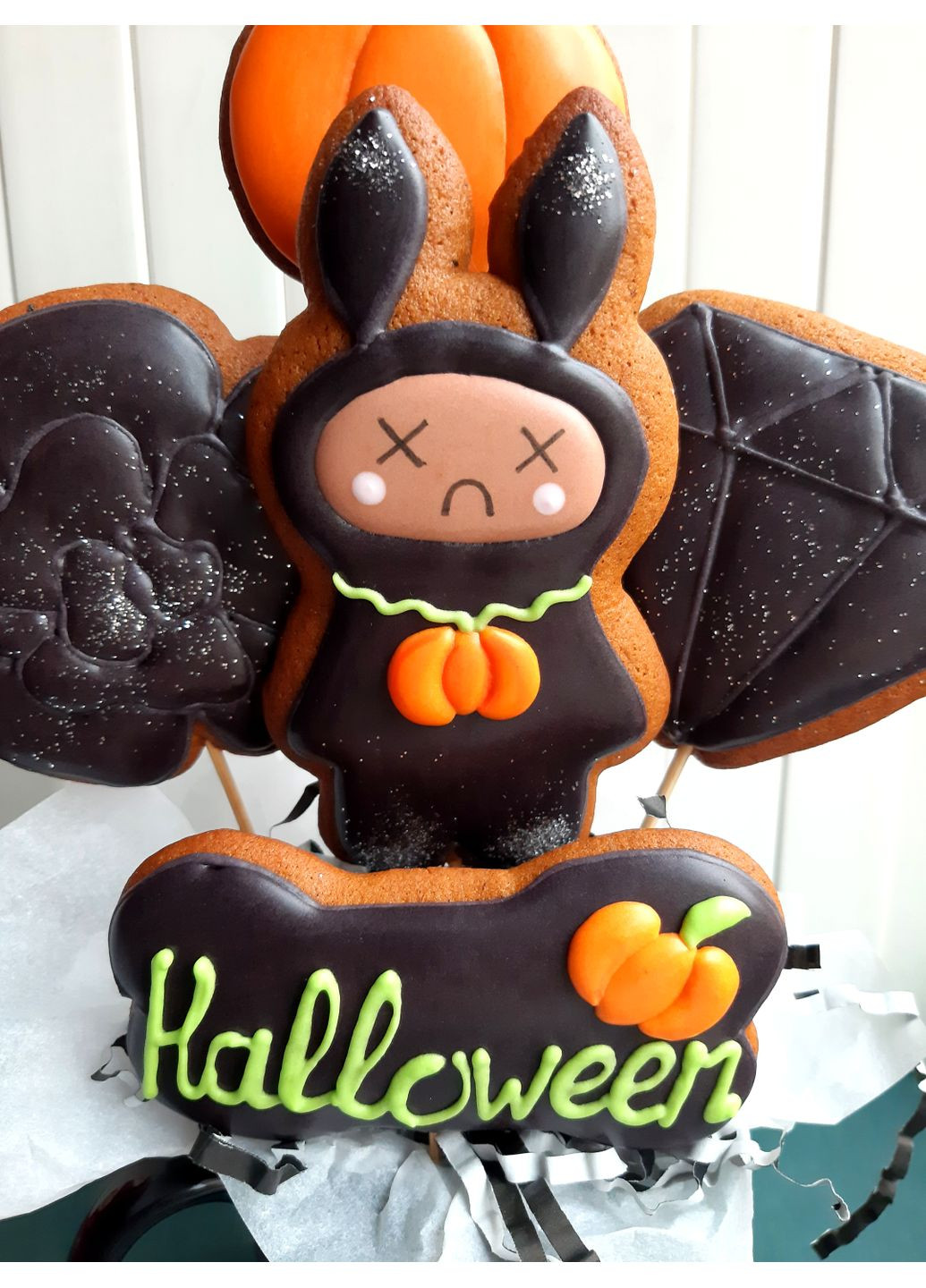 Сет пряників в чашці на Хеловін Зайка, кісточка, гарбузик, діамант, троянда No Brand (351456565)