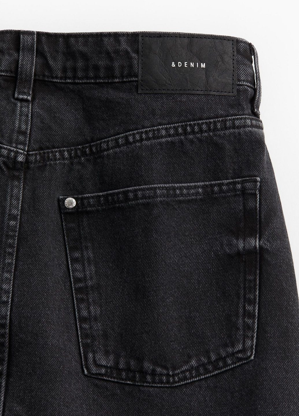 Черная джинсовая однотонная юбка H&M