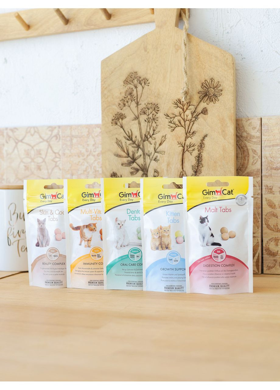 Таблетки Every Day Skin&Coat для котів, 40 г GimCat (365593268)