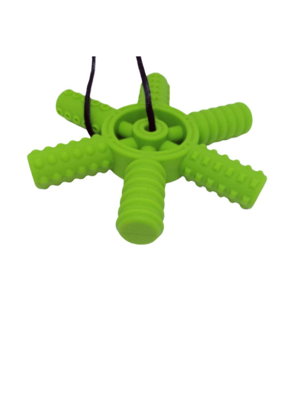 Сенсорная жевательная подвеска (кулон) Штурвал зеленая толщина 15мм высота 100мм No Brand (333828251)