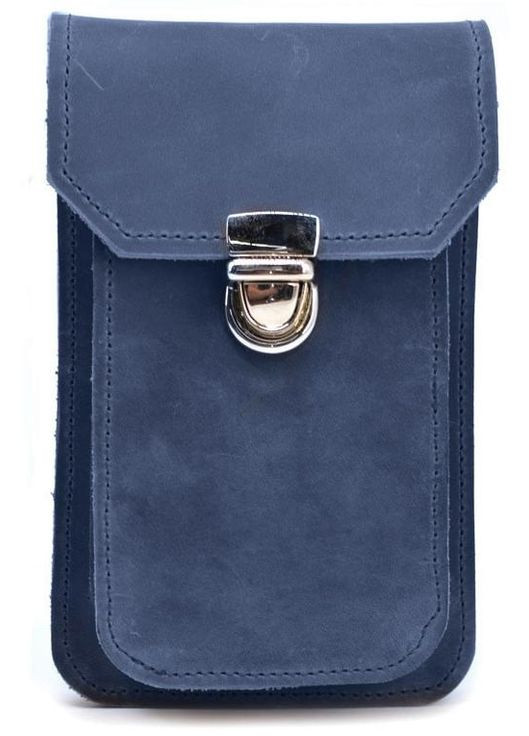 Мужская сумка чехол для телефона на пояс на ремень из натуральной кожи маленькая Синий 35281 TARWA (333594232)