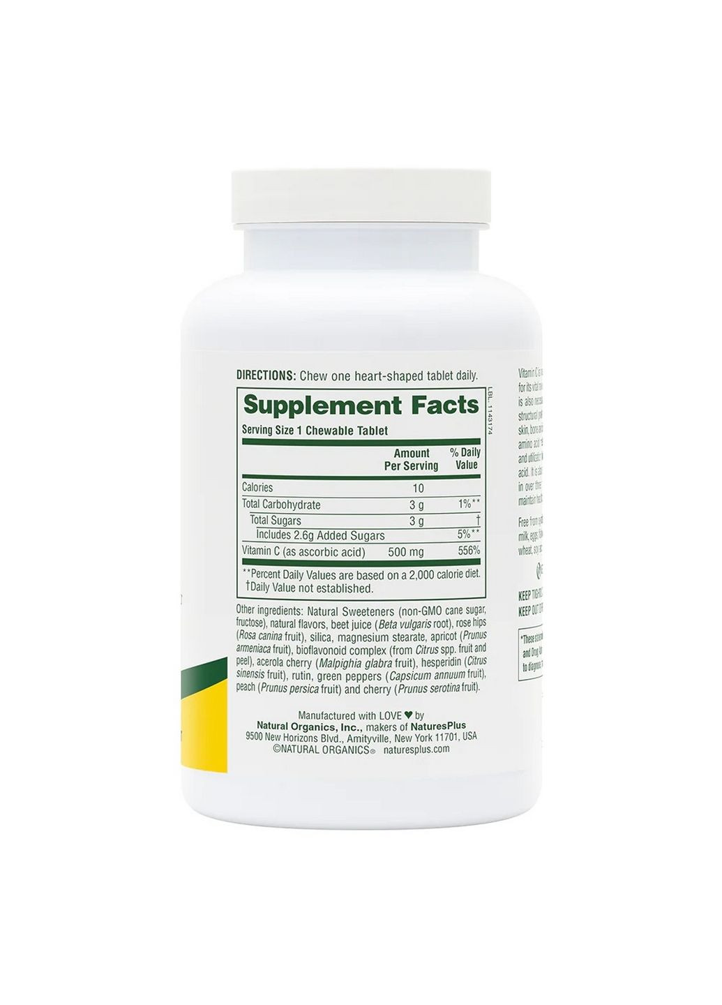 Вітаміни та мінерали Lovites Vitamin C 500 mg, 90 жувальних таблеток Natures Plus (293483152)