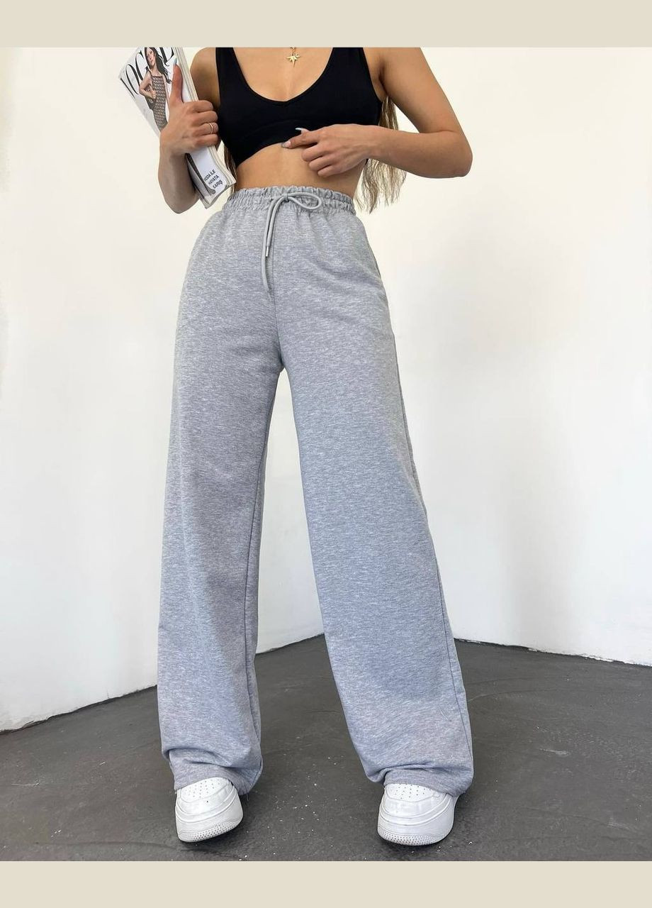 Штани крою "кюлот" жіночі сірі, з високою посадкою, повсякденні, стильні та комфортні No Brand 1479 (322815150)