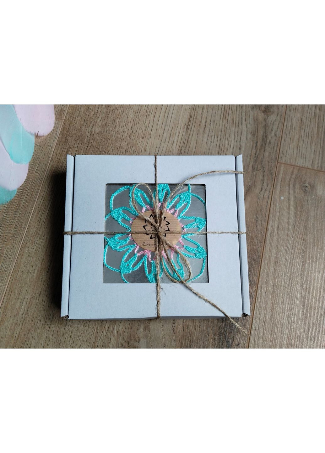 Авторский эко-набор для творчества "Ловец снов "Розовая мята". Набор для рукоделия с пошаговой инструкцией Dream Studio (363057541)