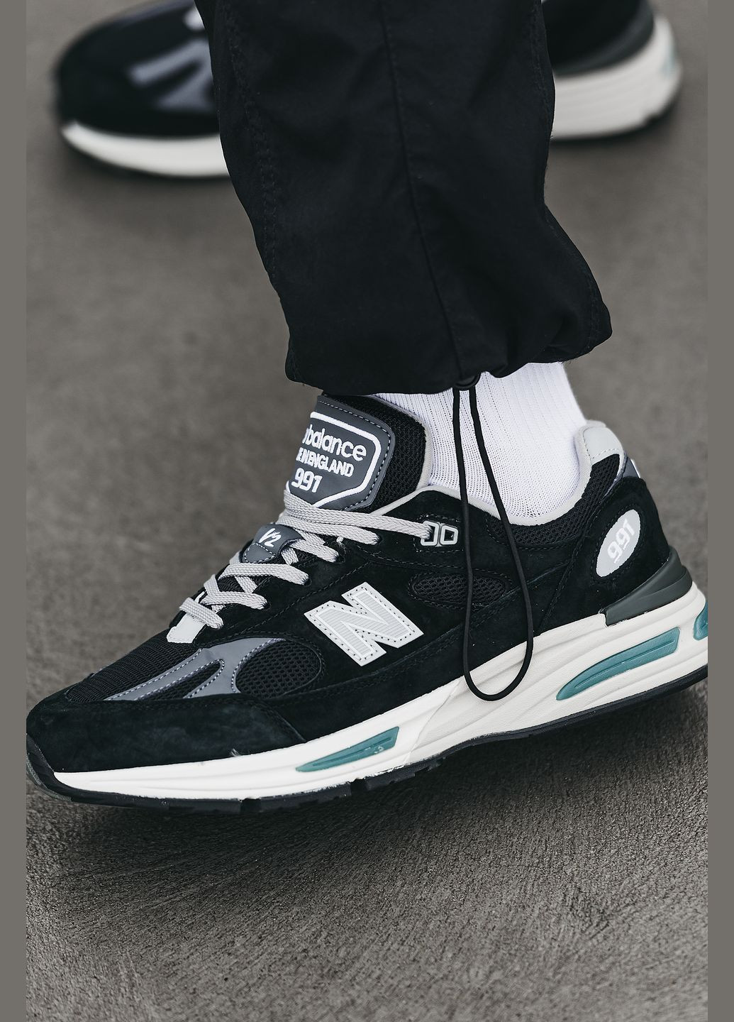 Чорні всесезон кросівки чоловічі new balance 991v2 black | нью беланс 991в2 чорні No Brand