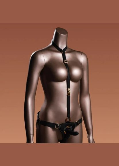 Страпон з нереалістичним фалоімітатором M UPKO, з нашийником, чорний No Brand (303894008)