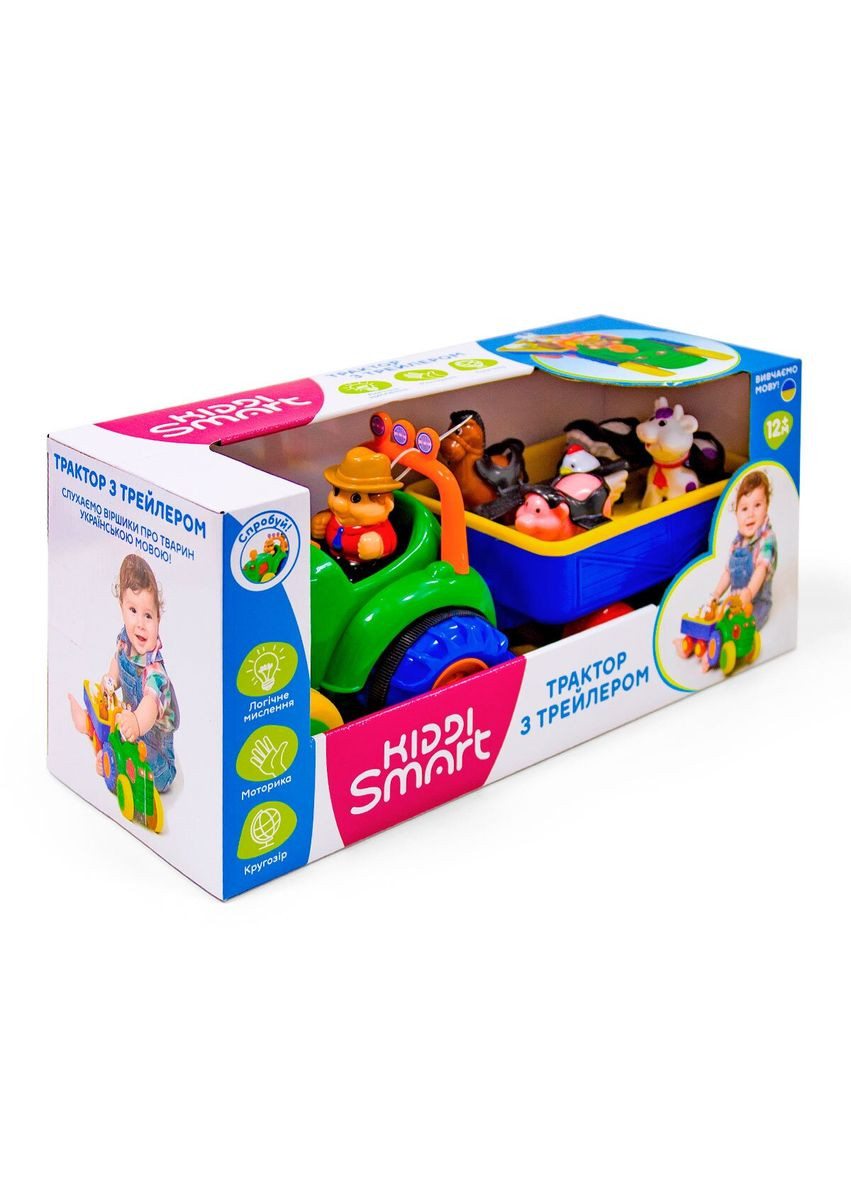 Игровой набор Трактор с прицепом 63180 Разноцветный (6900007362504) shop (6900007362504) KIDDI SMART (370808415)