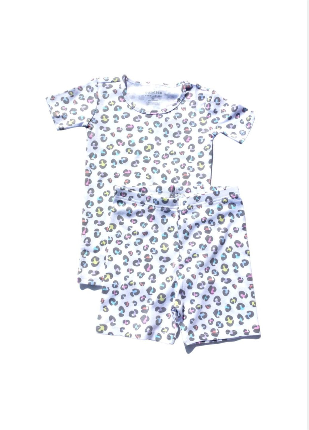 Комбинированная всесезон пижама (футболка+шорты) для девочки с леопардовым принтом, 104-110 см The Children's Place