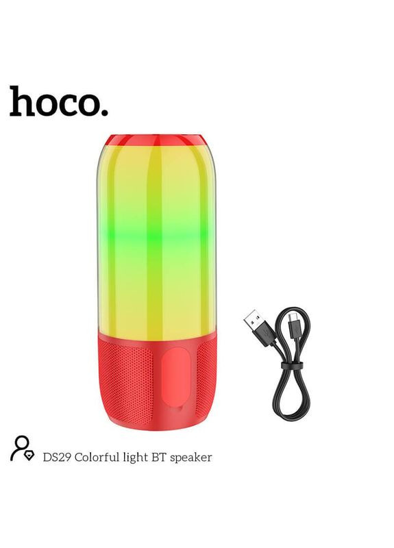 Акустика Colorful light BT speaker DS29 бездротова колонка червона Hoco (280877056)