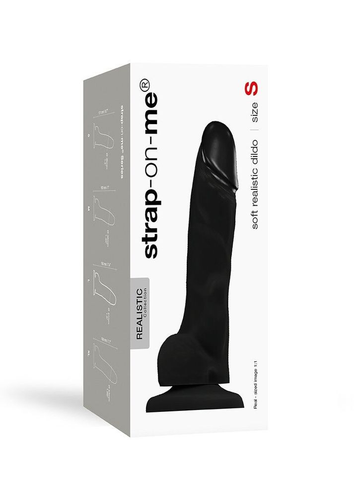 Реалистичный фаллоимитатор SOFT REALISTIC DILDO Black – Size S Strap-On-Me (297587167)