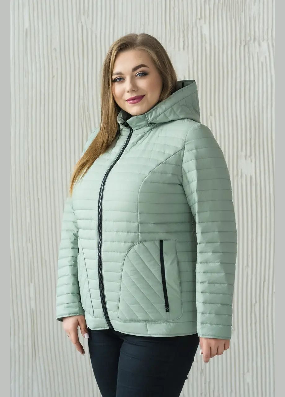 Оливкова демісезонна жіноча демісезонна куртка великого розміру SK