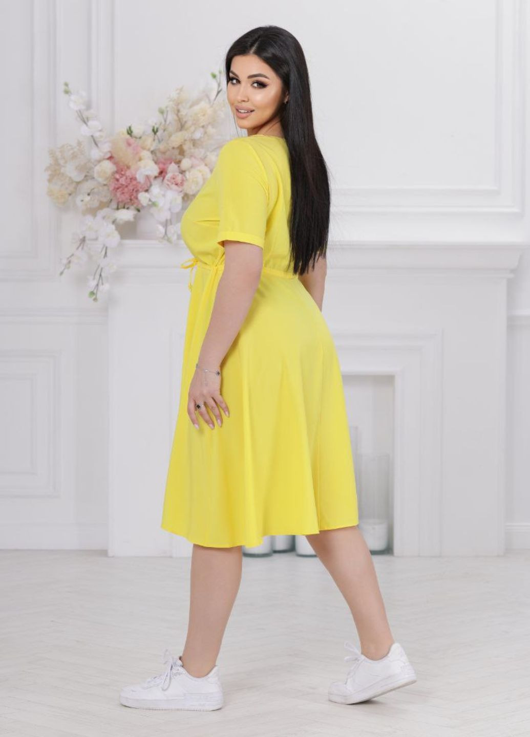 Жовтий повсякденний стильна сукня на ґудзиках Allthings однотонна