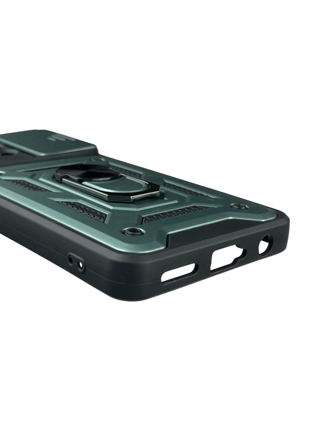 Чохол для Hot 40 броньований з кільцем-тримачем підставкою зі шторкою на інфінікс хот 40 зелений rg1 Infinix (366387900)