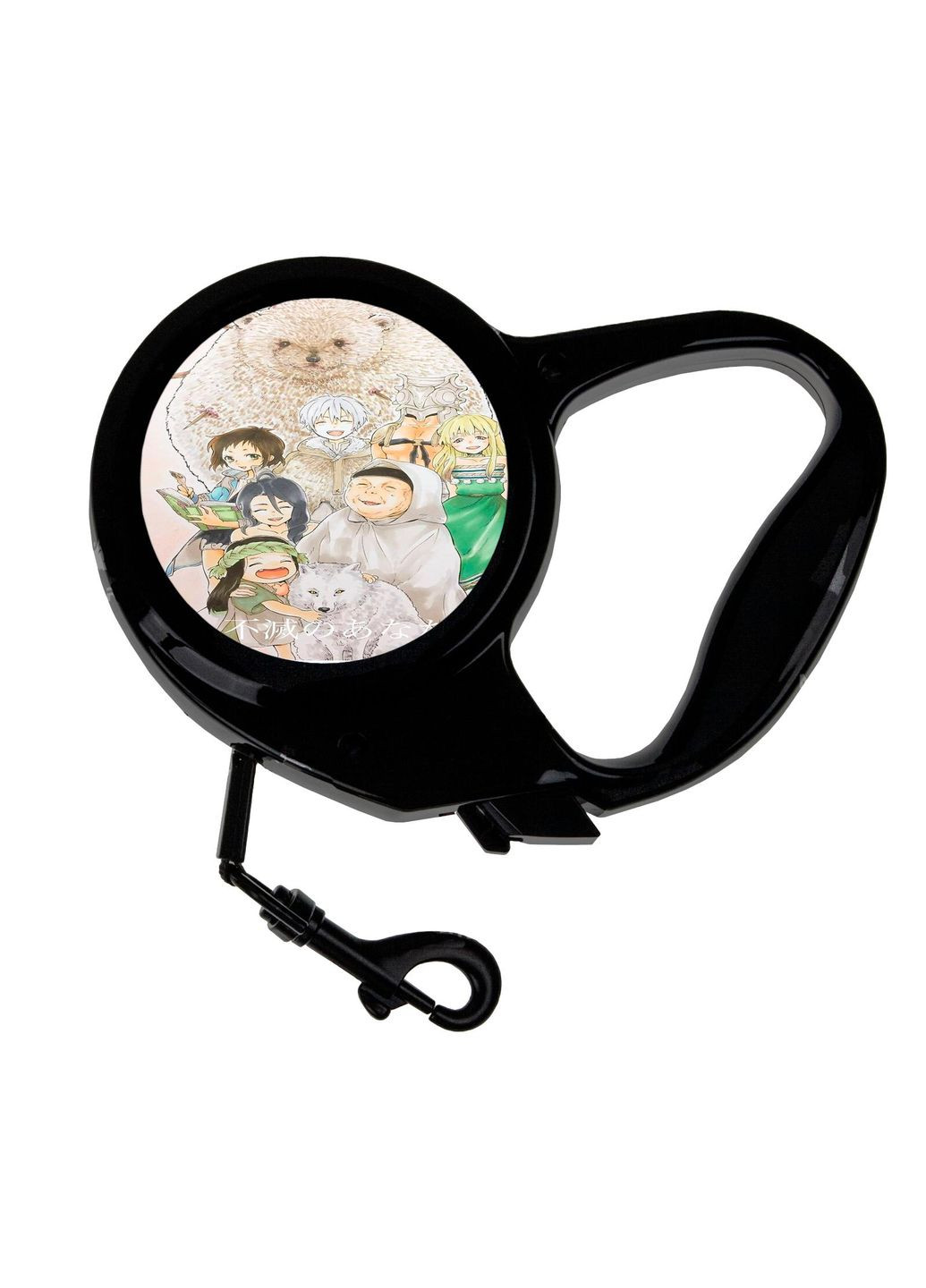 Поводок-рулетка для животных с принтом Аниме Тебе, бессмпертный #0009 3 м черный No Brand (309157693)