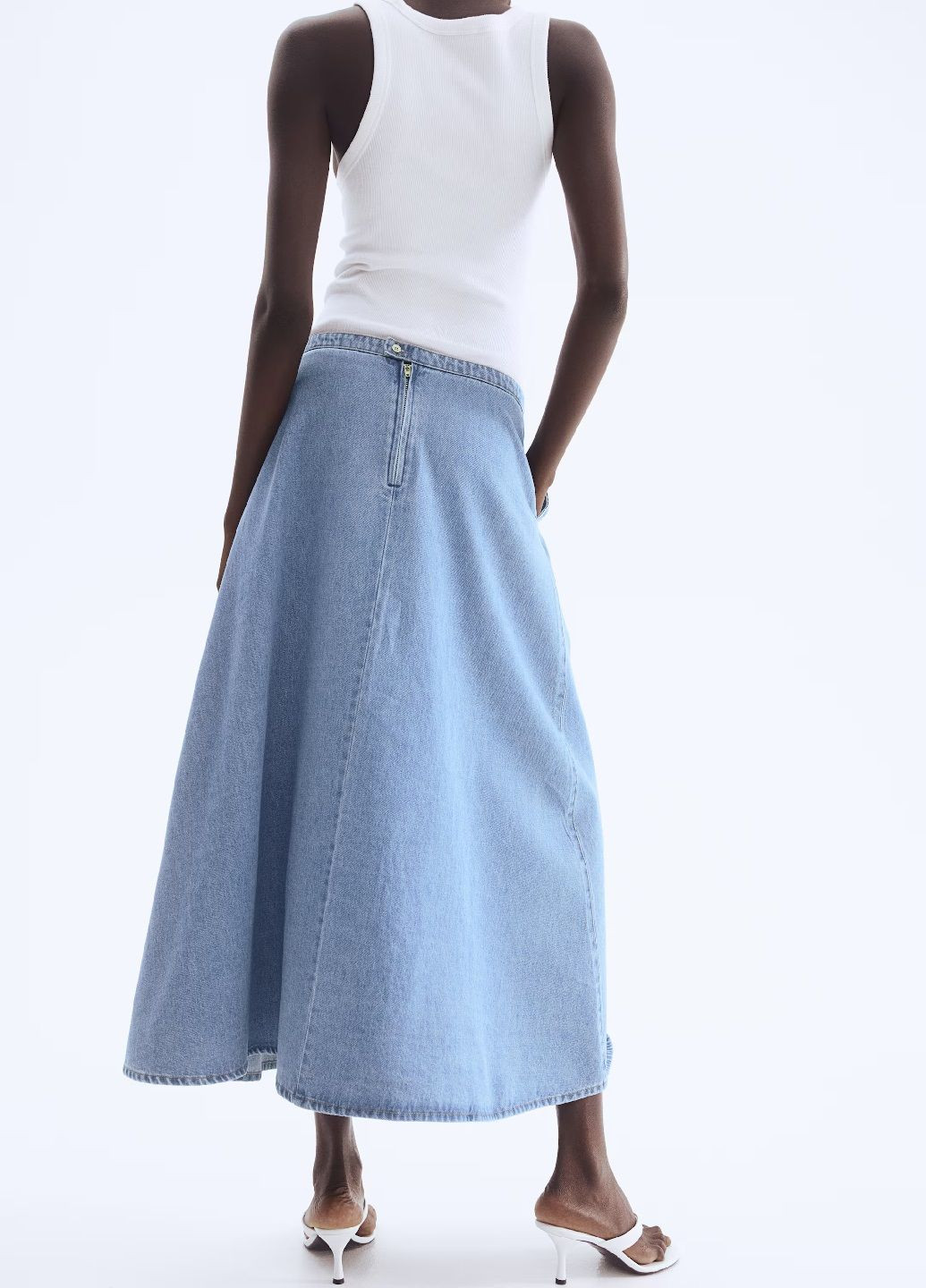 Голубая однотонная юбка H&M