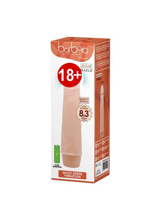 Фаллоимитатор с вибрацией 21 х 4 см BARBARA DWARF от реалистичный вибратор большой Baile (303888385)