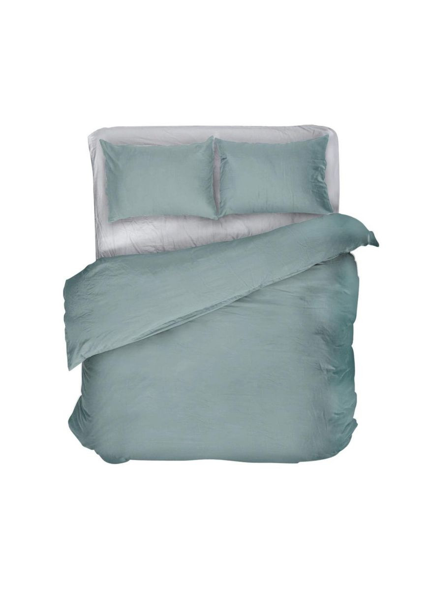 Постельное белье " ",Микрофибра,Бирюзовый с Серым,Семейный P-0129 Lelit (316632708)