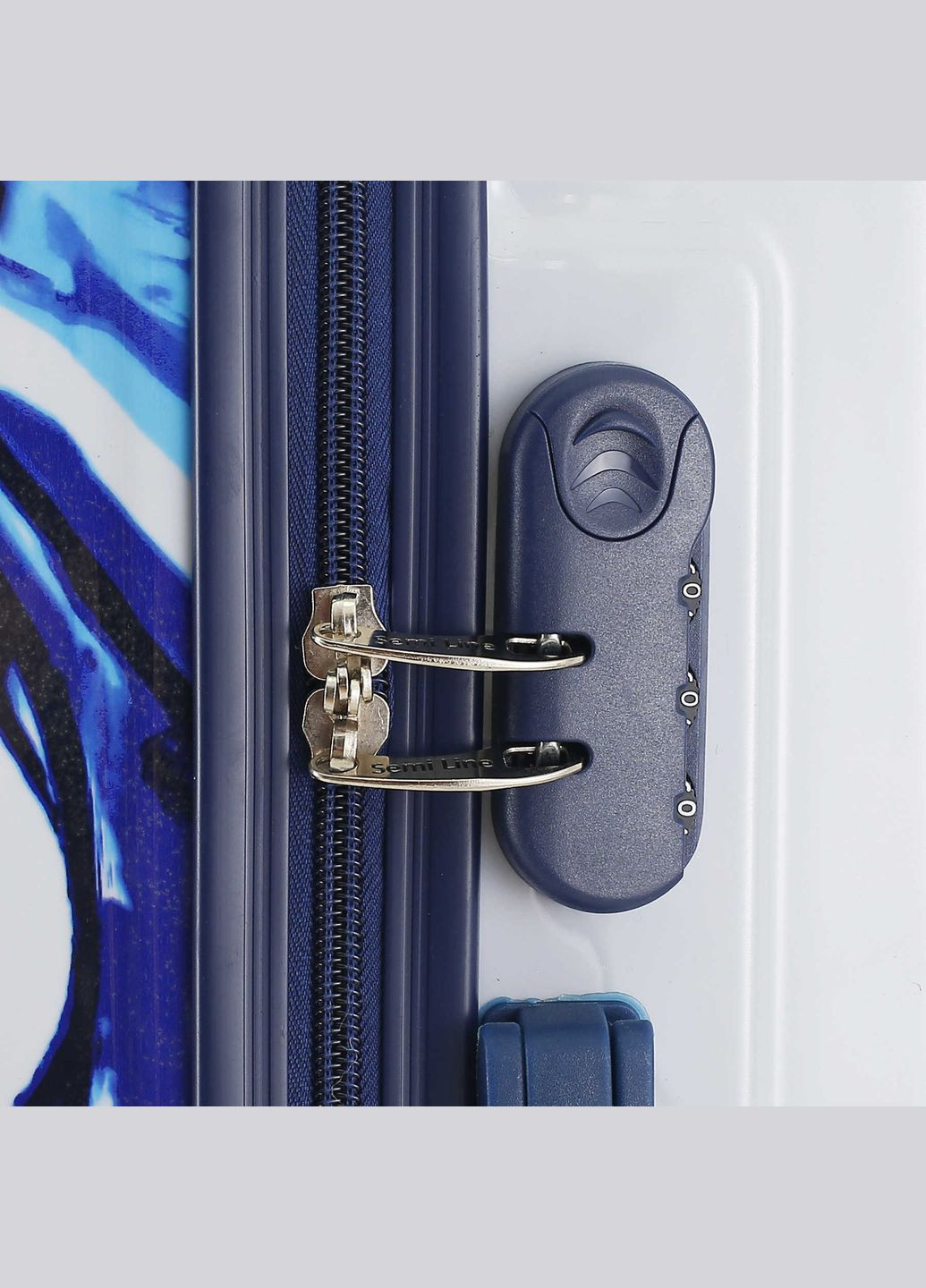 Чемодан 20" (S) White/Blue Print (T5653-1) Semi Line (315936601)